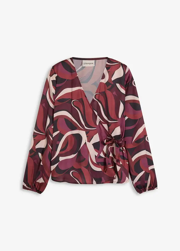 Omslagsbluse i lett sateng, bonprix