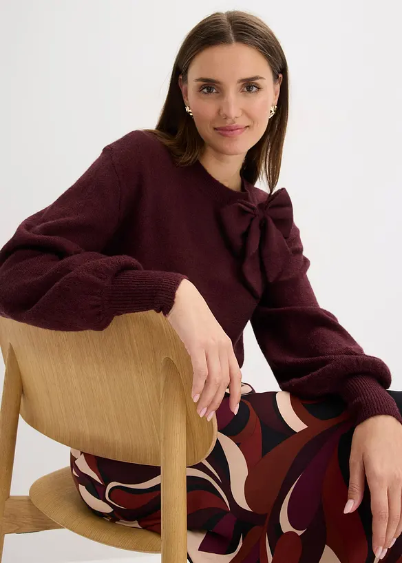 Genser med applikert sl&oslash;yfe, bonprix