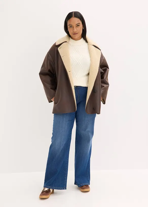 Jakke i imitert lammeskinn, bonprix