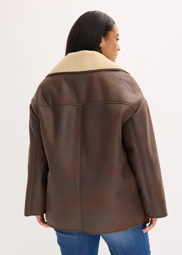 Jakke i imitert lammeskinn, bonprix