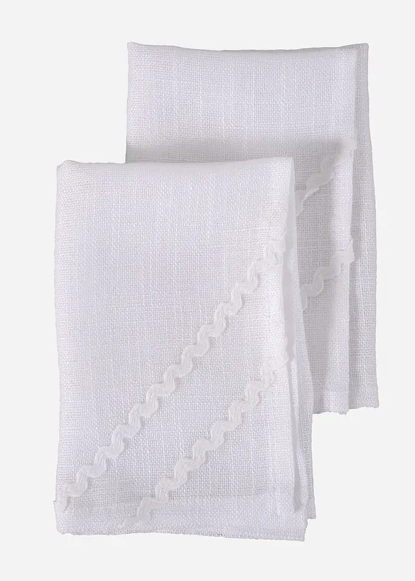 Tøyservietter med dekorativ bise (2-pack), bonprix