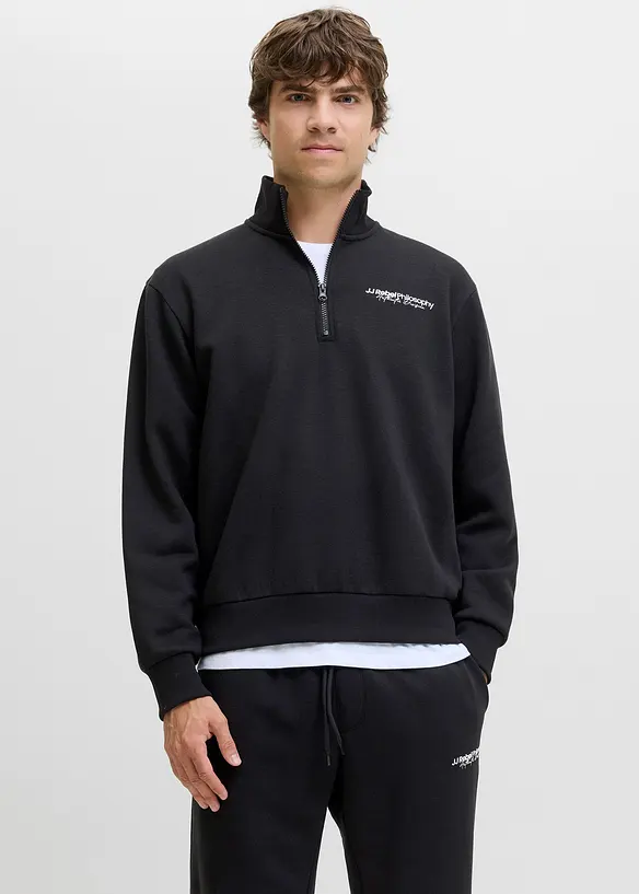 JJ REBEL-sweatshirt med kort glidelås, J&J Rebel