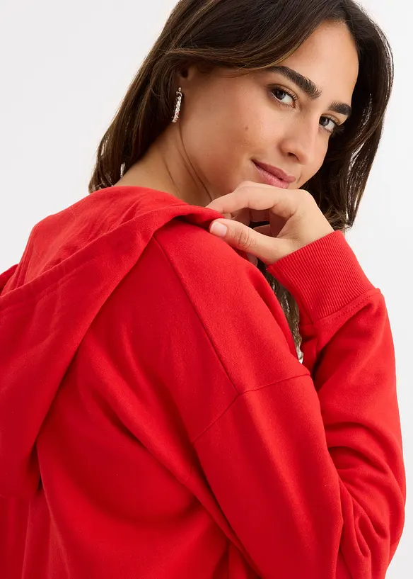 Sweatshirt i myk frotté med glidelås, bonprix