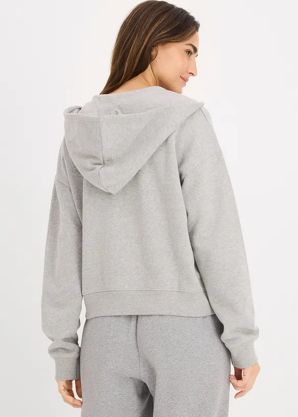 Sweatshirt i myk frotté med glidelås, bonprix