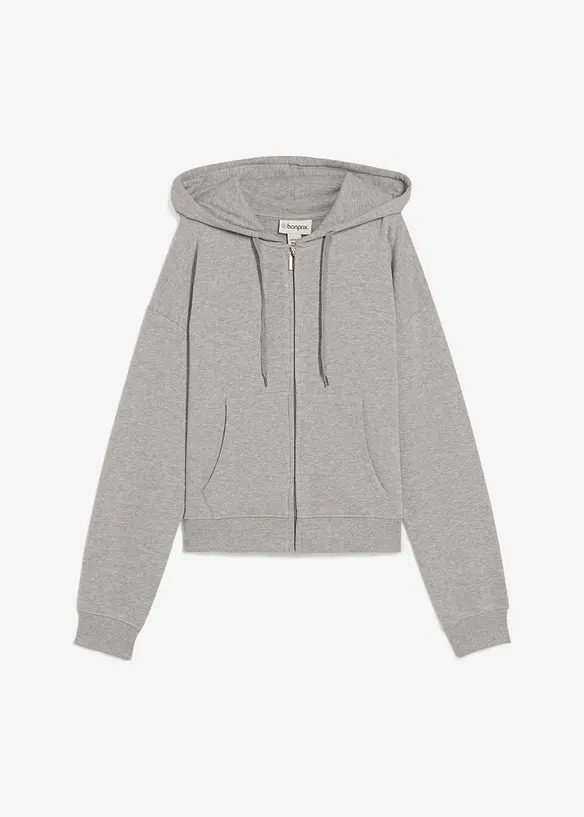 Sweatshirt i myk frotté med glidelås, bonprix