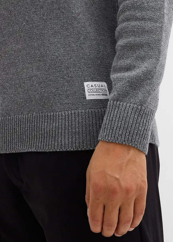 Finstrikket genser med resirkulert bomull, bonprix