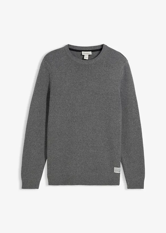 Finstrikket genser med resirkulert bomull, bonprix