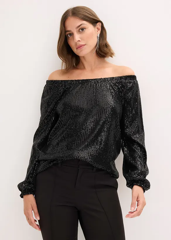Singoalla-topp i oversized modell med paljetter, bonprix