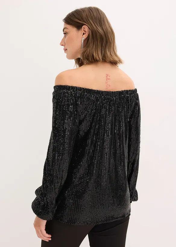 Singoalla-topp i oversized modell med paljetter, bonprix