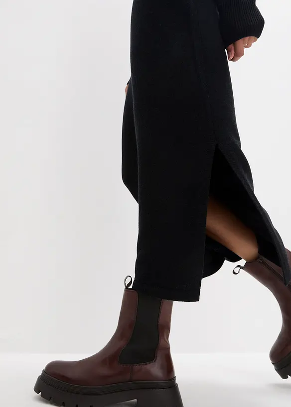 Strikket kjole i merinoull, bonprix