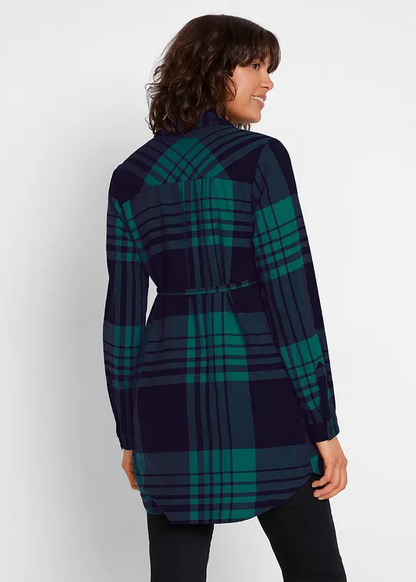 Lang mammabluse i bomullsflanell, bonprix