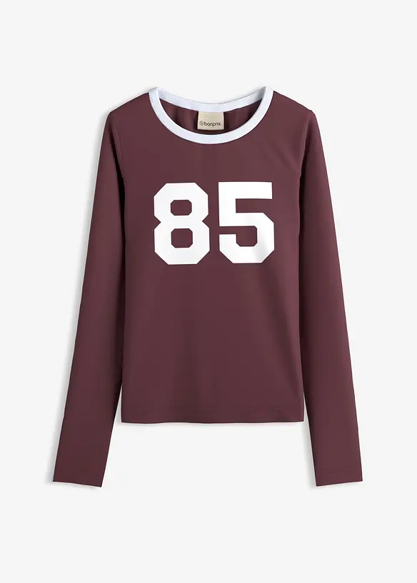 Langermet topp i lett jersey, bonprix