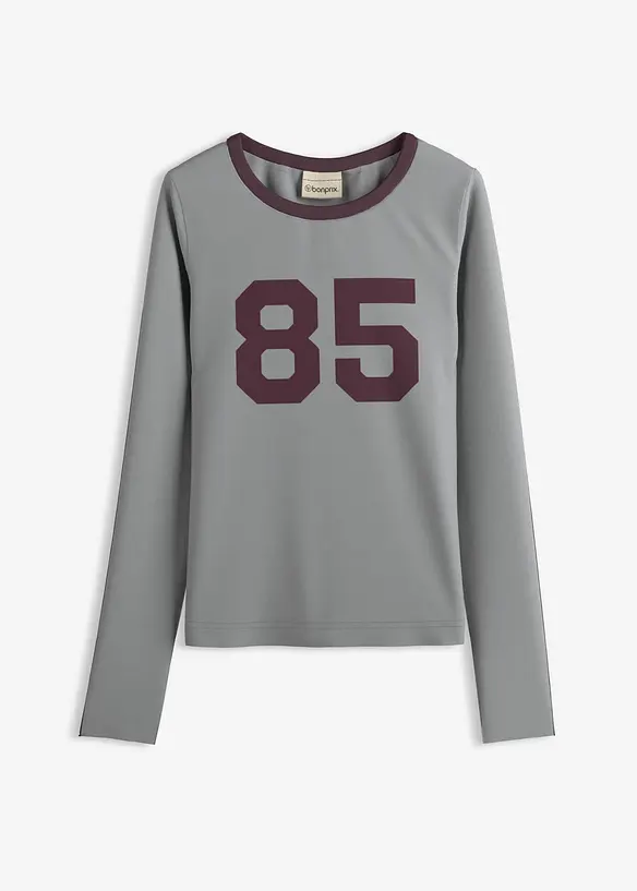 Langermet topp i lett jersey, bonprix