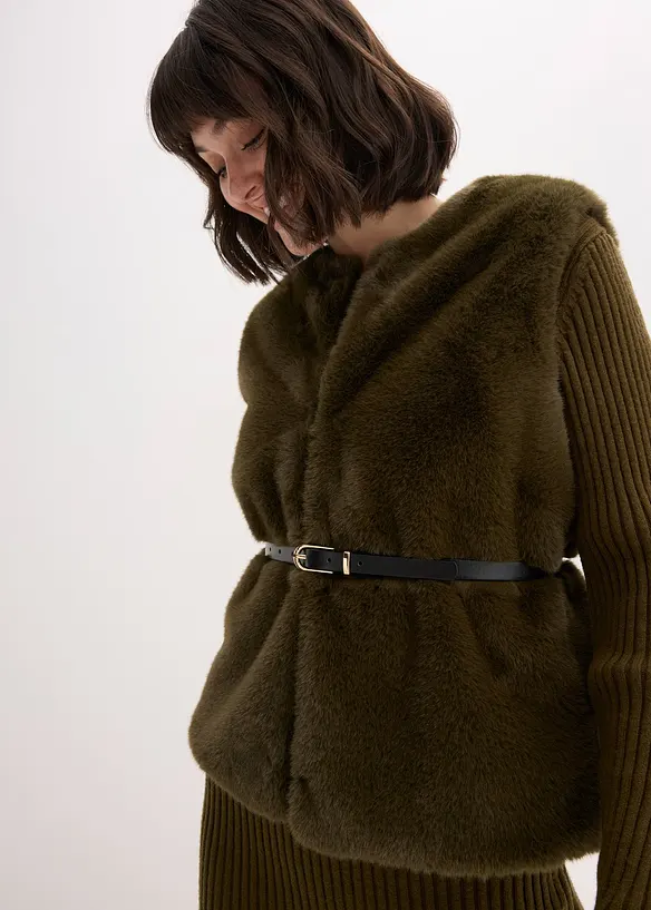 Vest i pelsimitasjon, bonprix