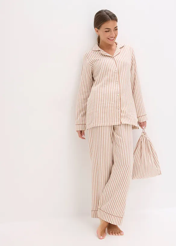 Flanell-pyjamas med gavepose, bonprix