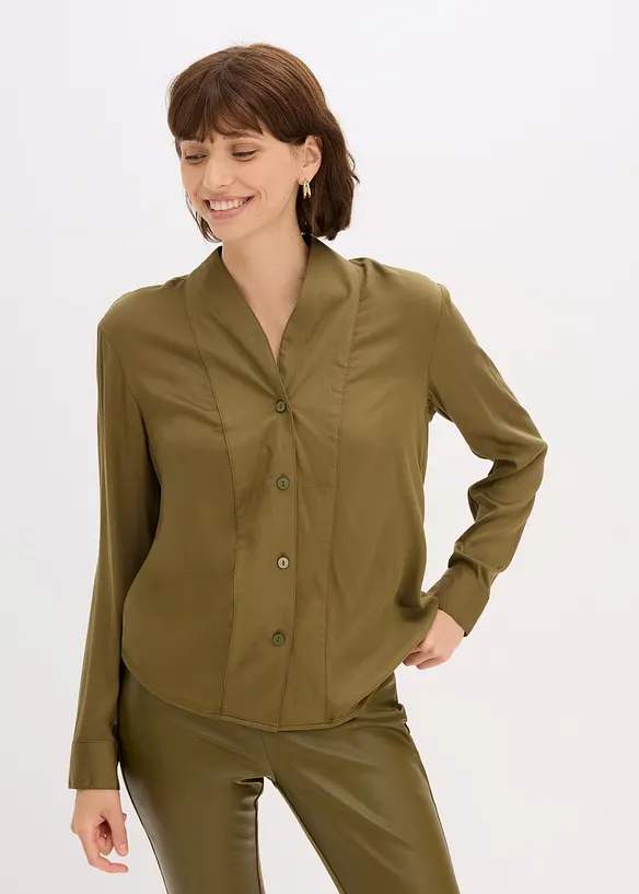 Bluse i lett sateng, bonprix