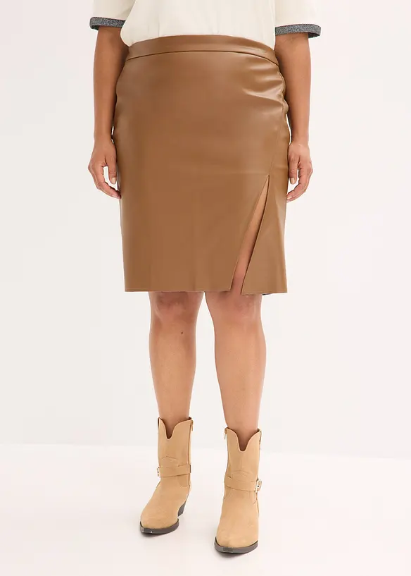 Blyantskjørt i skinnimitasjon, bonprix