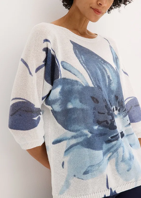 Genser med blomsterprint, bonprix