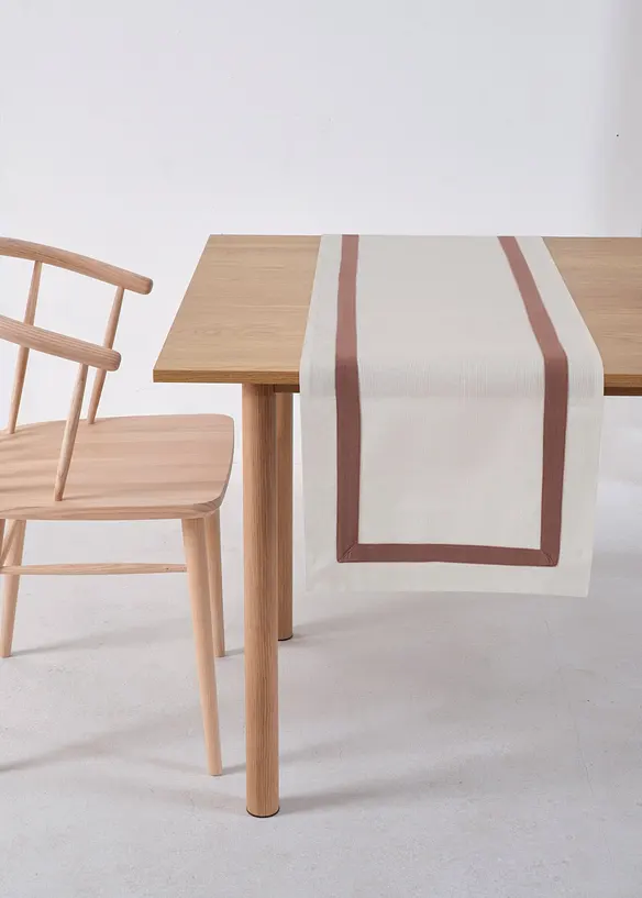 Bordløper i økologisk bomull med farget kant, bonprix