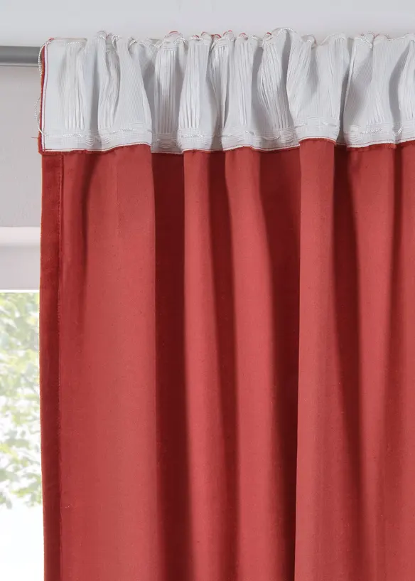 Fløyelsgardin i økologisk bomull (1-pack), bonprix