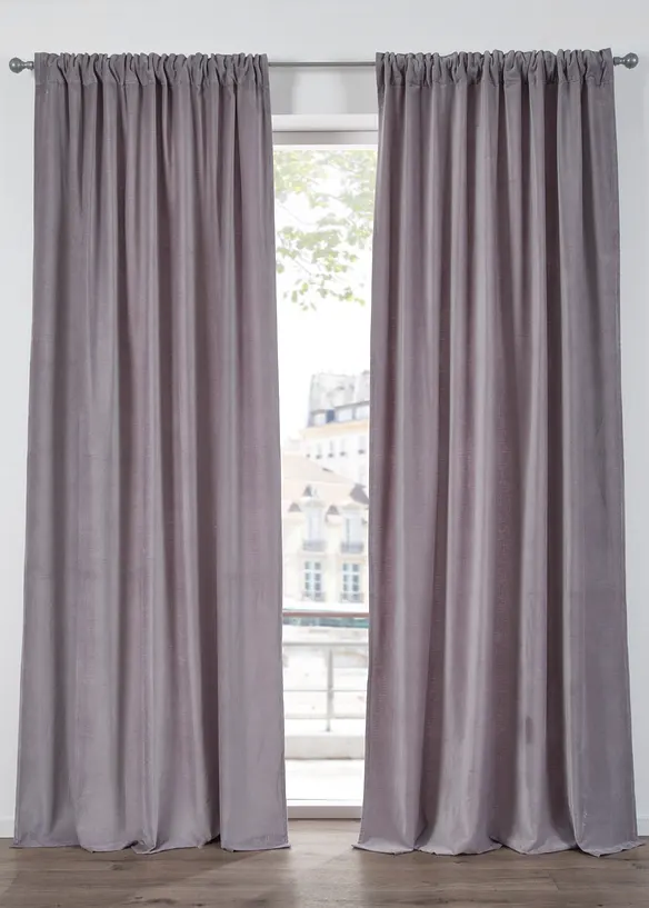Fløyelsgardin i økologisk bomull (1-pack), bonprix