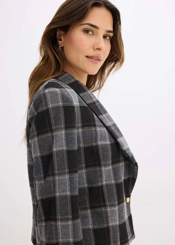 Kort blazer med smykkeknapp, bonprix