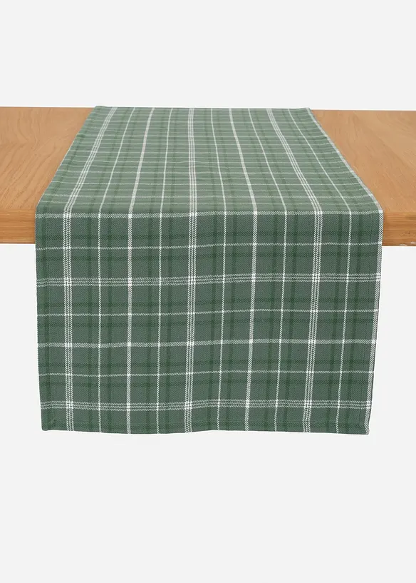 Bordløper i økologisk bomull med rutemønster, bonprix