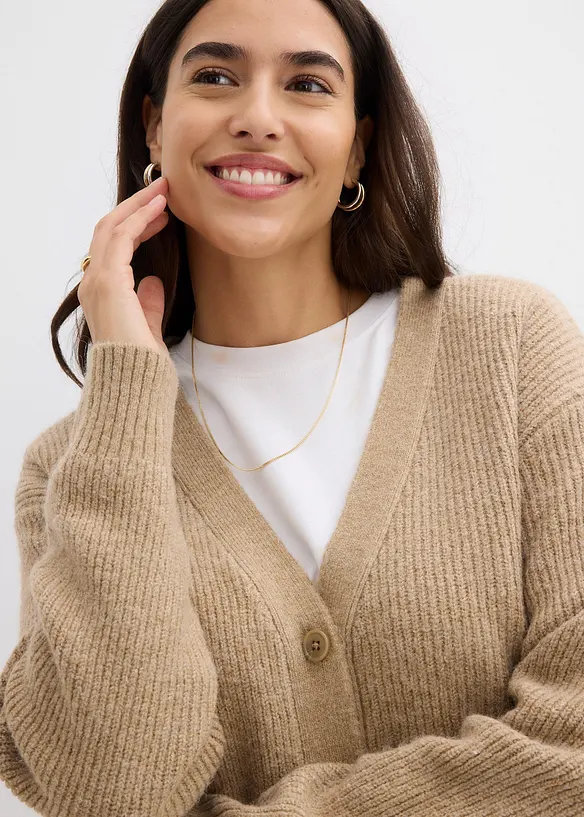 Ribbestrikket cardigan, bonprix