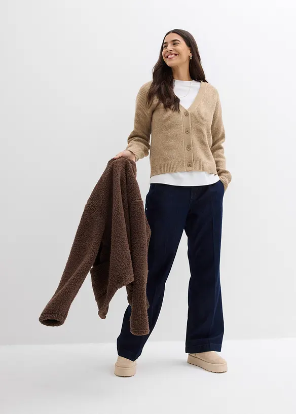 Ribbestrikket cardigan, bonprix