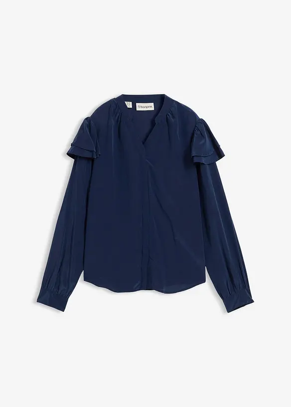 Bluse med silkeandel, bonprix