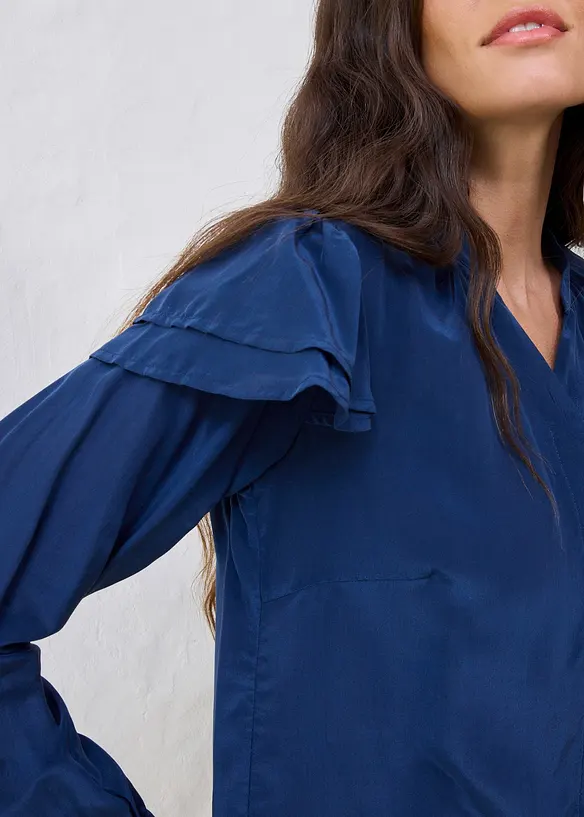 Bluse med silkeandel, bonprix