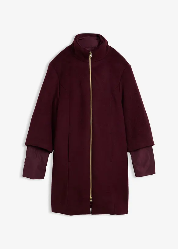 Ullkåpe med innvendig dunjakke (2-delt sett), bonprix