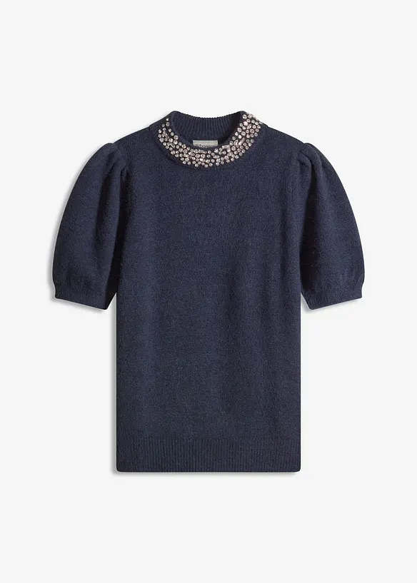 Genser med strass-applikasjon, bonprix