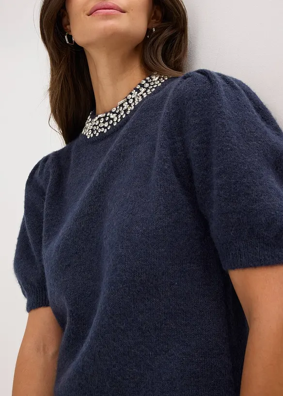 Genser med strass-applikasjon, bonprix