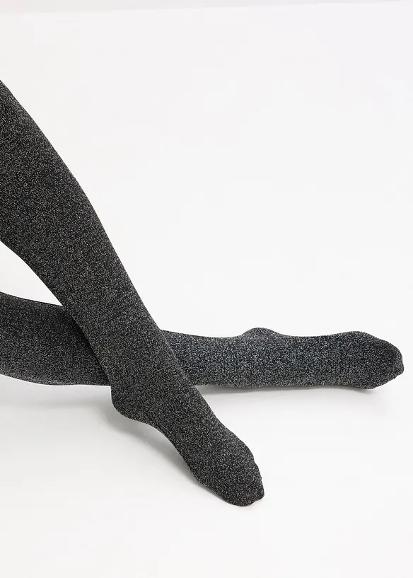 Varmende strømpebukse i glitrende fleecemateriale, bonprix