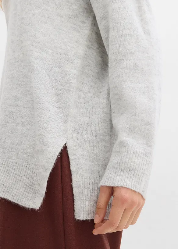 Oversized, lang genser med sidesplitter, bonprix