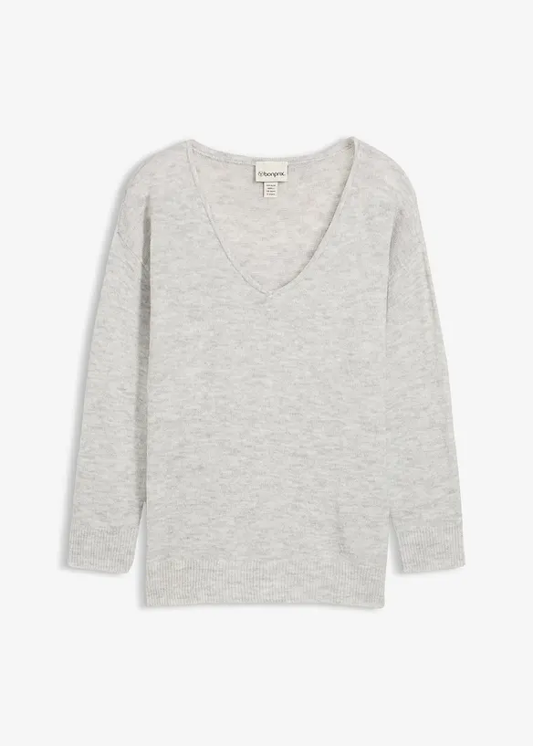 Oversized, lang genser med sidesplitter, bonprix