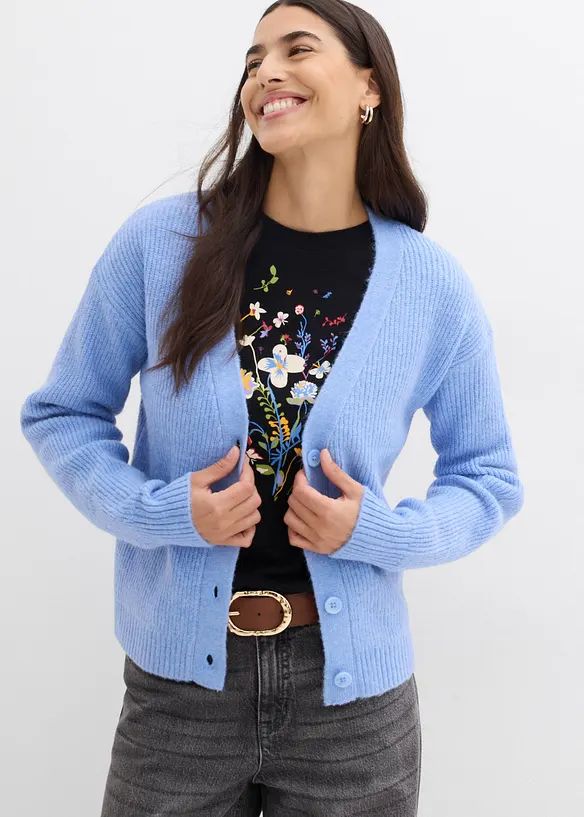 Ribbestrikket cardigan, bonprix