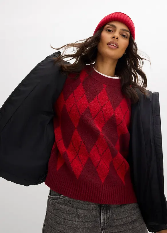 Oversized, vattert jakke, bonprix