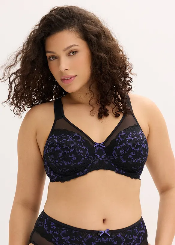 Minimizer-BH med polstrede stropper og delikat blonde, bonprix
