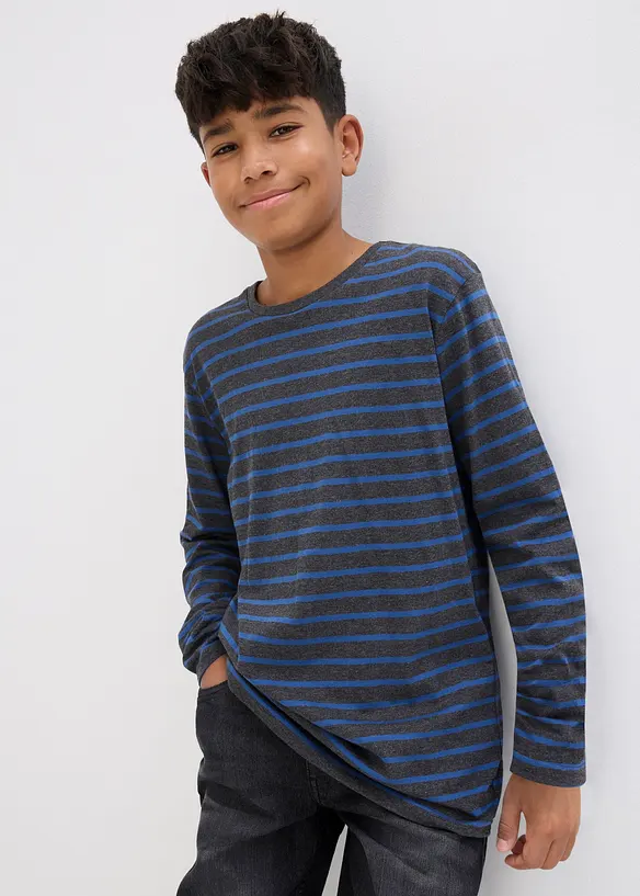 Langermet topp i 100% økologisk bomull (2-pack), bonprix