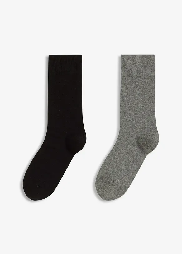 Sokker i ullmiks med økologisk bomull (2-pack), bonprix