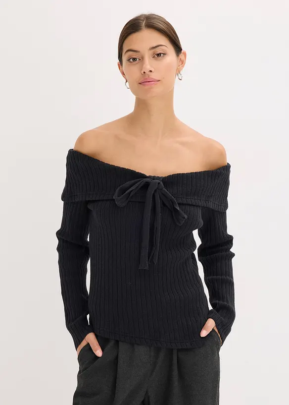 Ribbet genser, bonprix
