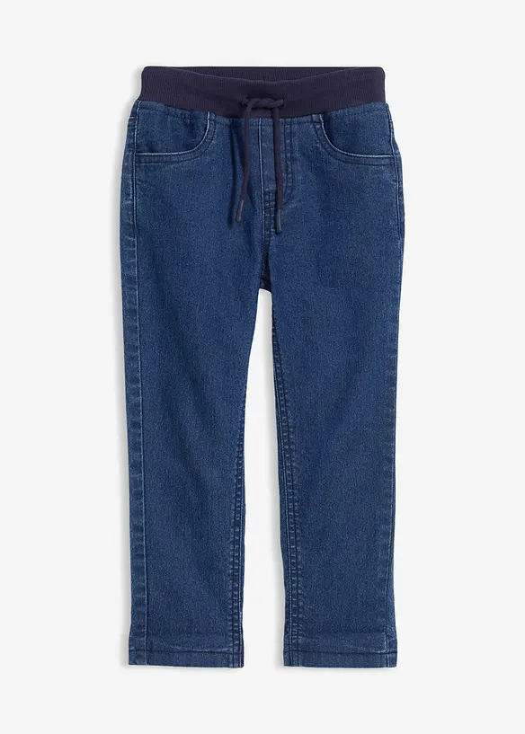 Termojeans med jerseyfôr til gutt, bonprix