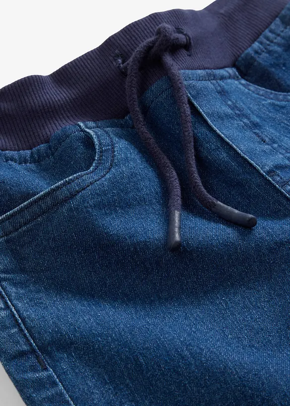 Termojeans med jerseyfôr til gutt, bonprix