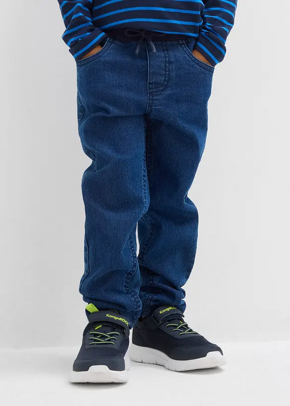 Termojeans med jerseyfôr til gutt, bonprix