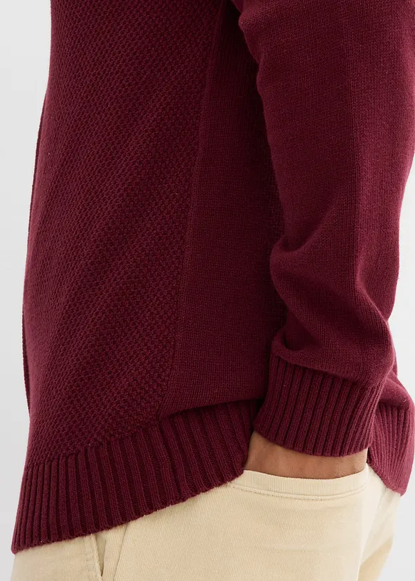 Finstrikket cardigan i 100% bomull, bonprix