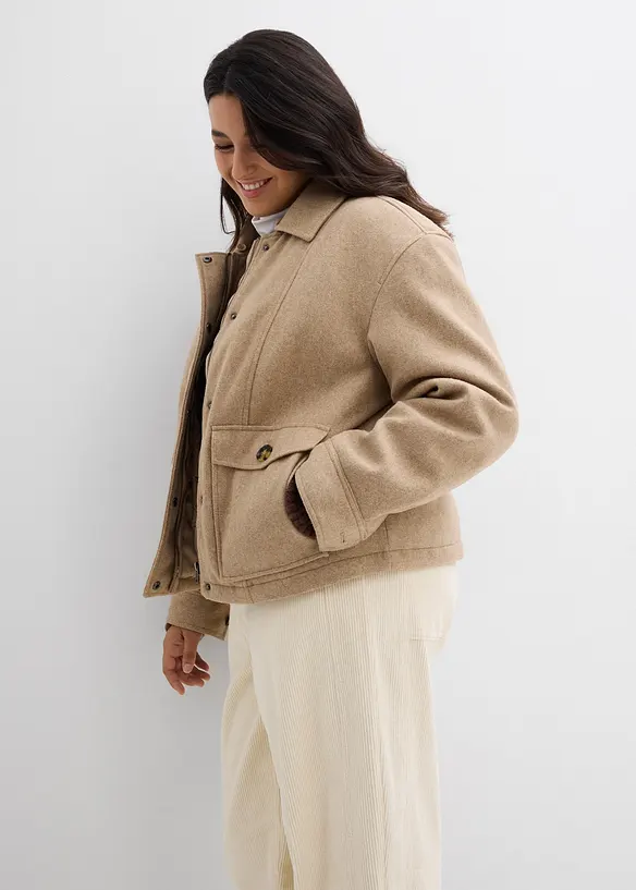 Vinterjakke i ullstil, bonprix