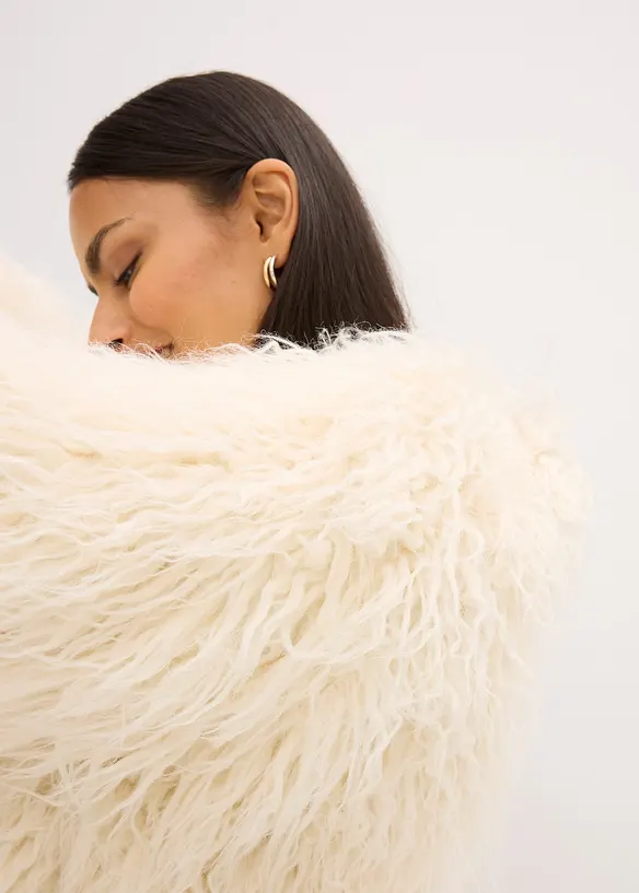 Oversized fuskepels-jakke, bonprix
