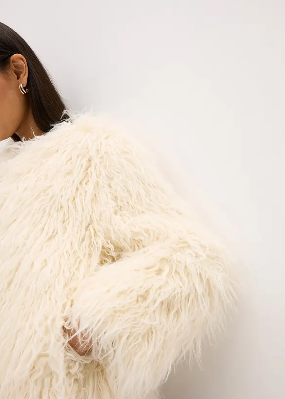 Oversized fuskepels-jakke, bonprix